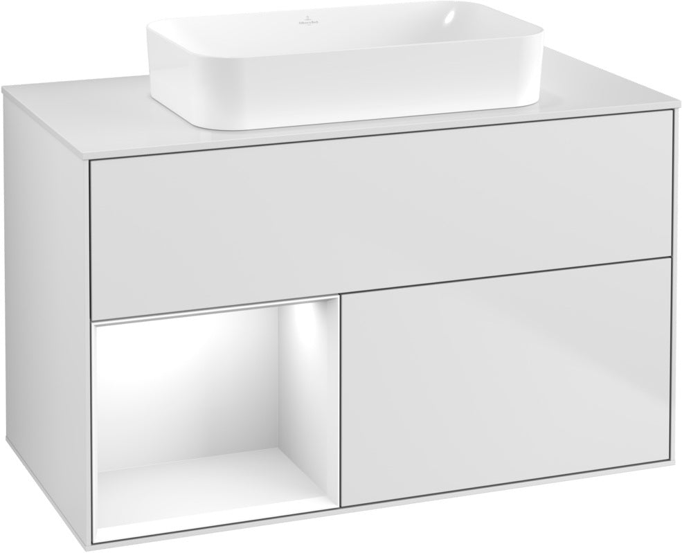 Villeroy & Boch Finion Waschtischunterschrank 1000 mm Glossy White Lacquer – mit LED-Beleuchtung & SoftClosing