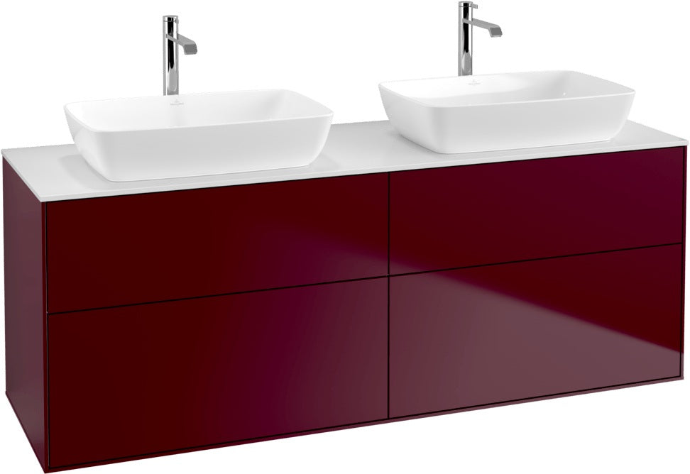 Villeroy & Boch Finion Waschbeckenunterschrank 1600 mm Glossy White Lacquer mit Beleuchtung
