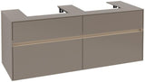 Villeroy & Boch Collaro Waschtischunterschrank 1400 mm mit LED-Beleuchtung und 4 Auszügen in Soft Grey
