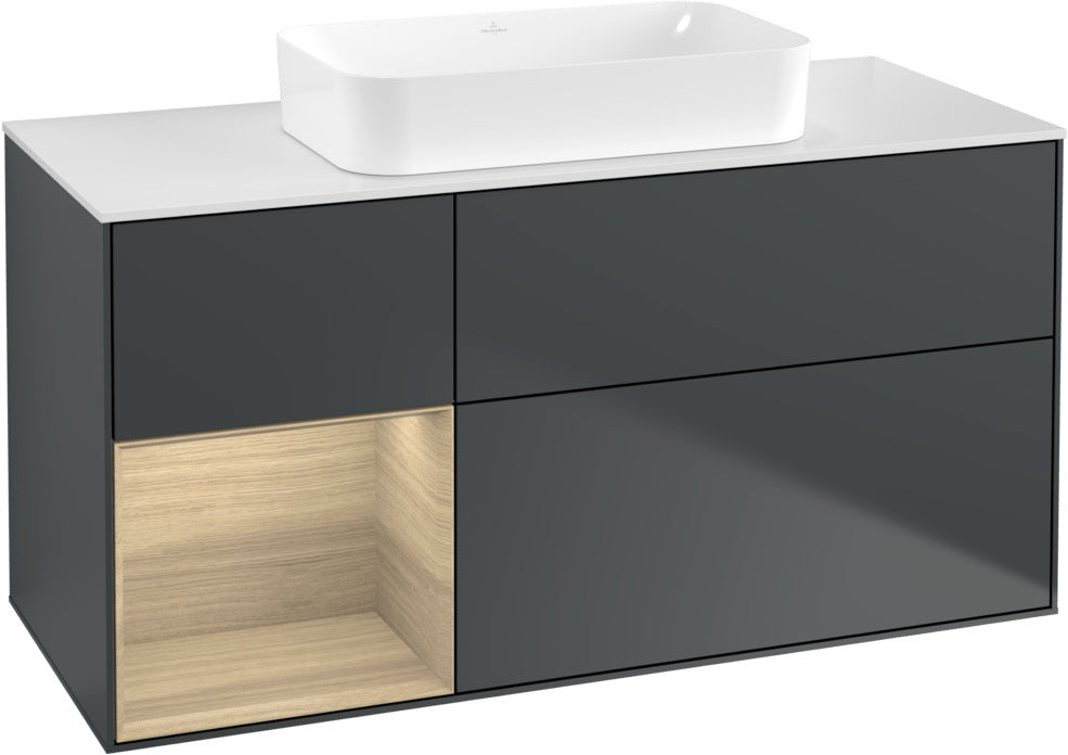 Villeroy & Boch Finion Waschbeckenunterschrank 1200 mm Walnut Veneer mit Beleuchtung