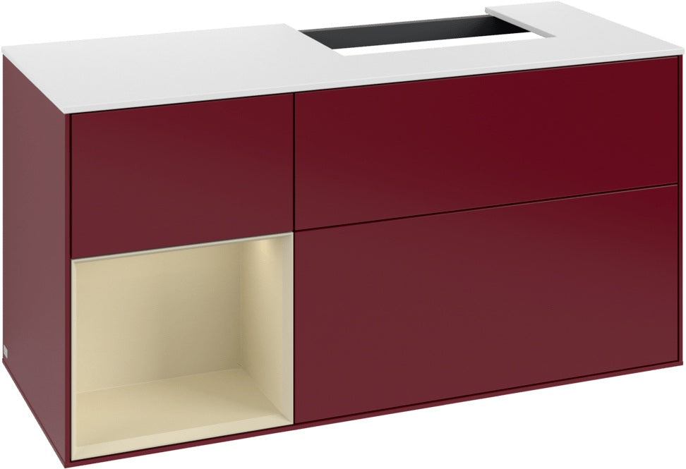 Villeroy & Boch Finion Waschbeckenunterschrank 1200 mm Glossy White Lacquer mit Beleuchtung