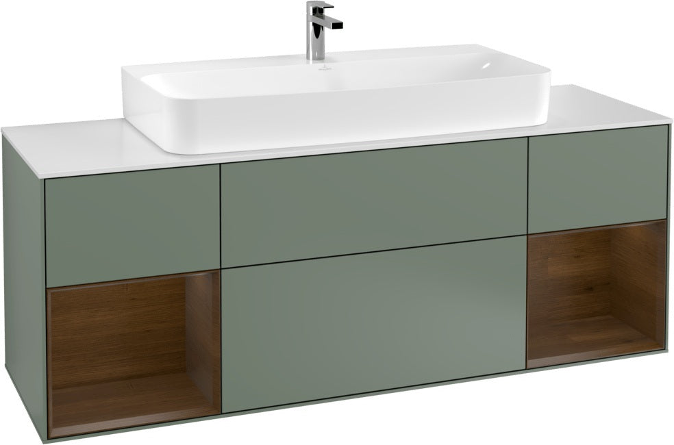 Villeroy & Boch Finion Waschtischunterschrank 1600 mm Glossy White Lacquer mit Beleuchtung
