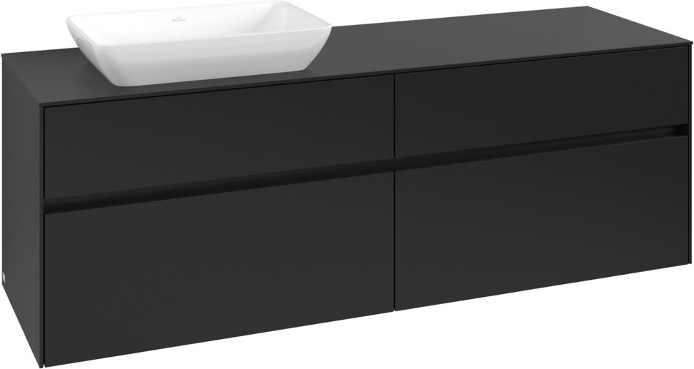Villeroy & Boch Waschbeckenunterschrank Collaro C121 B0 1600 mm Volcano Black mit Beleuchtung