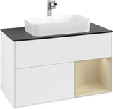 Villeroy & Boch Waschtischunterschrank Finion F252G 1000 mm Glossy White Lacquer mit LED-Beleuchtung