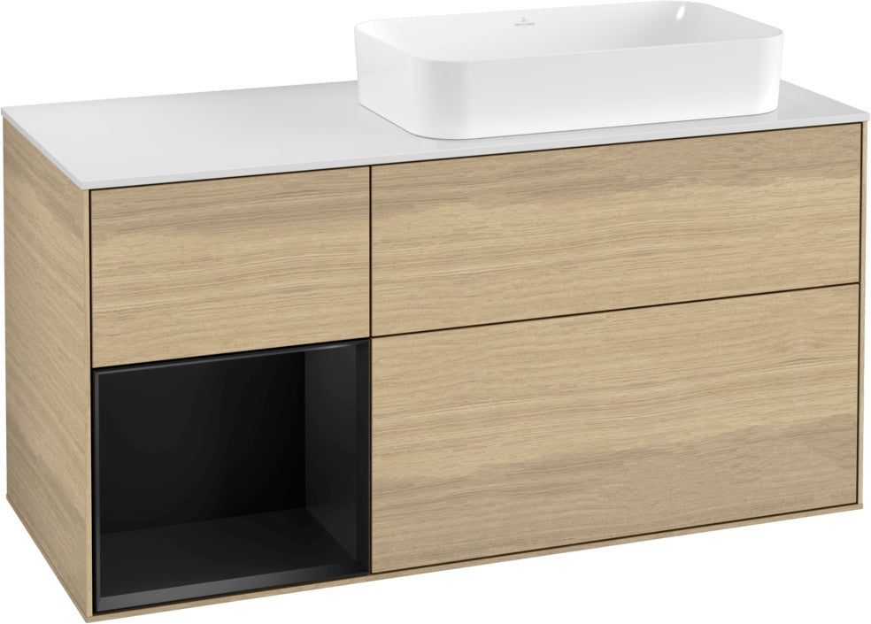Villeroy & Boch Waschtischunterschrank Finion F271G 1200 mm Glossy White Lacquer mit Beleuchtung