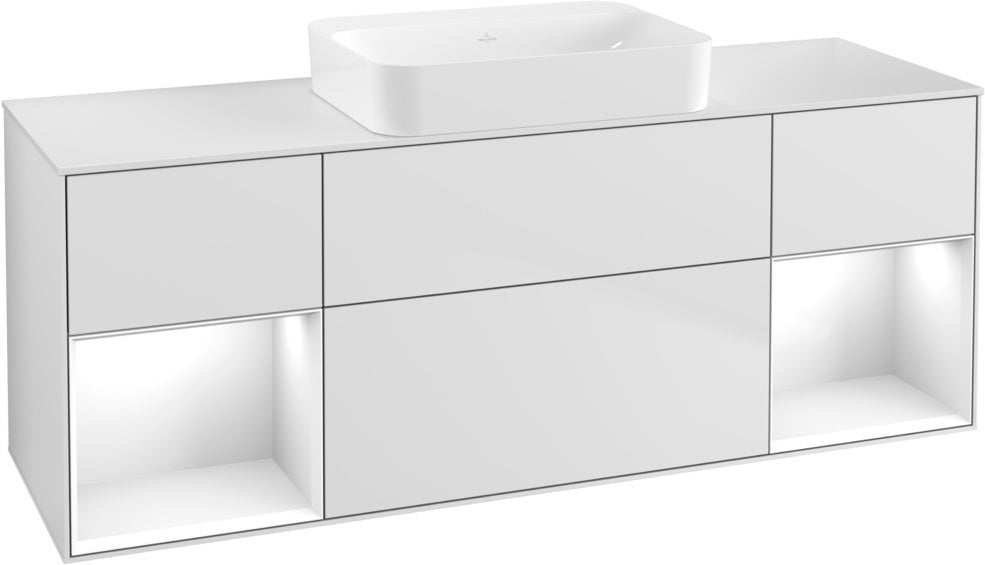 Villeroy & Boch Finion Waschtischunterschrank 1600 mm Glossy White Lacquer mit Beleuchtung