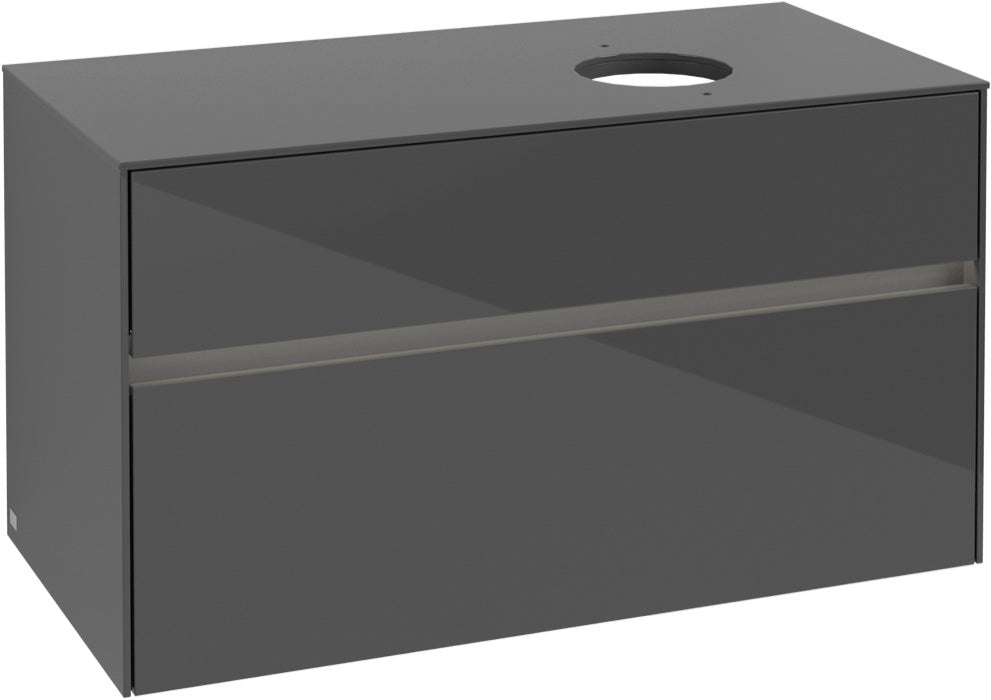 Villeroy & Boch Waschtischunterschrank Collaro C040 B0 1000 mm Glossy Grey mit LED-Beleuchtung