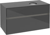 Villeroy & Boch Waschtischunterschrank Collaro C040 B0 1000 mm Glossy Grey mit LED-Beleuchtung