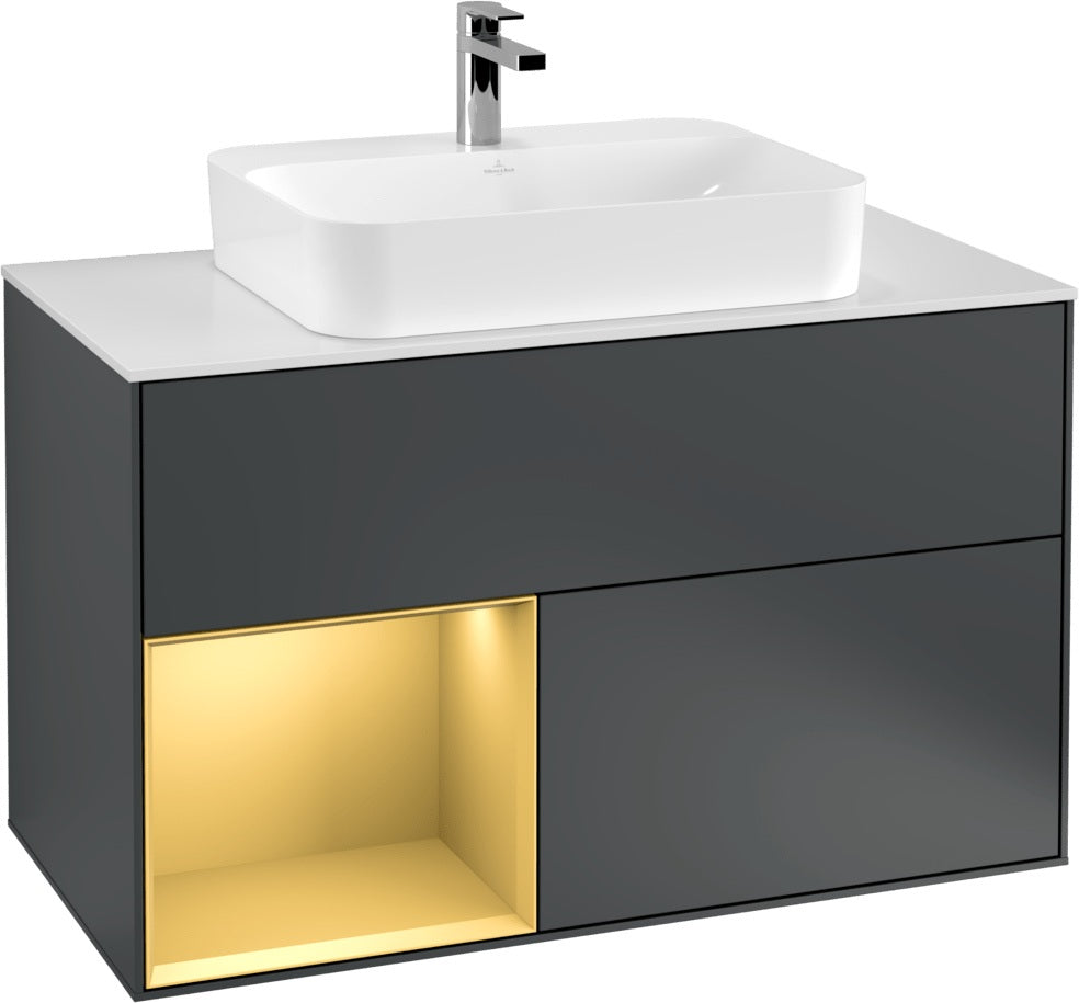 Villeroy & Boch Finion Waschtischunterschrank 1000 mm White Matt Lacquer mit LED-Beleuchtung