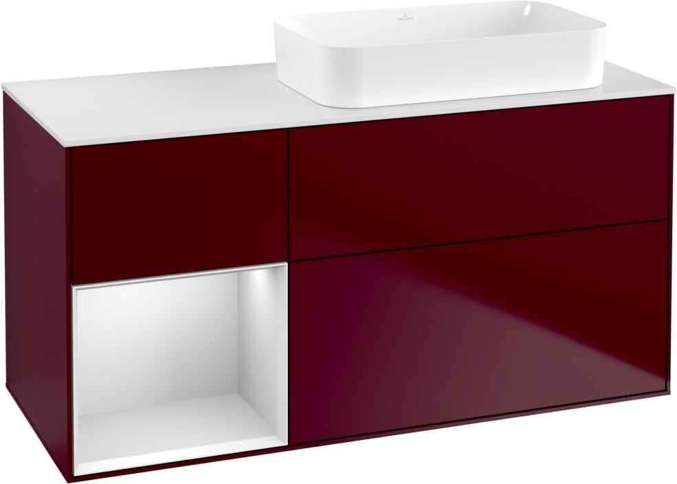Villeroy & Boch Finion Waschtischunterschrank 1200 mm Glossy White mit Beleuchtung