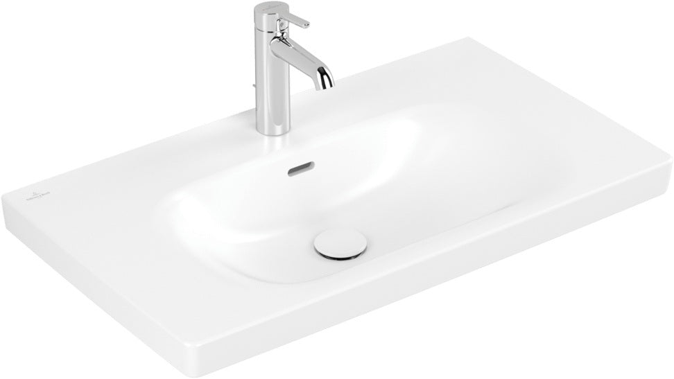 Villeroy & Boch Skyla Schrankwaschtisch 800 mm Stone White CeramicPlus – Rechteck, Wandmontage