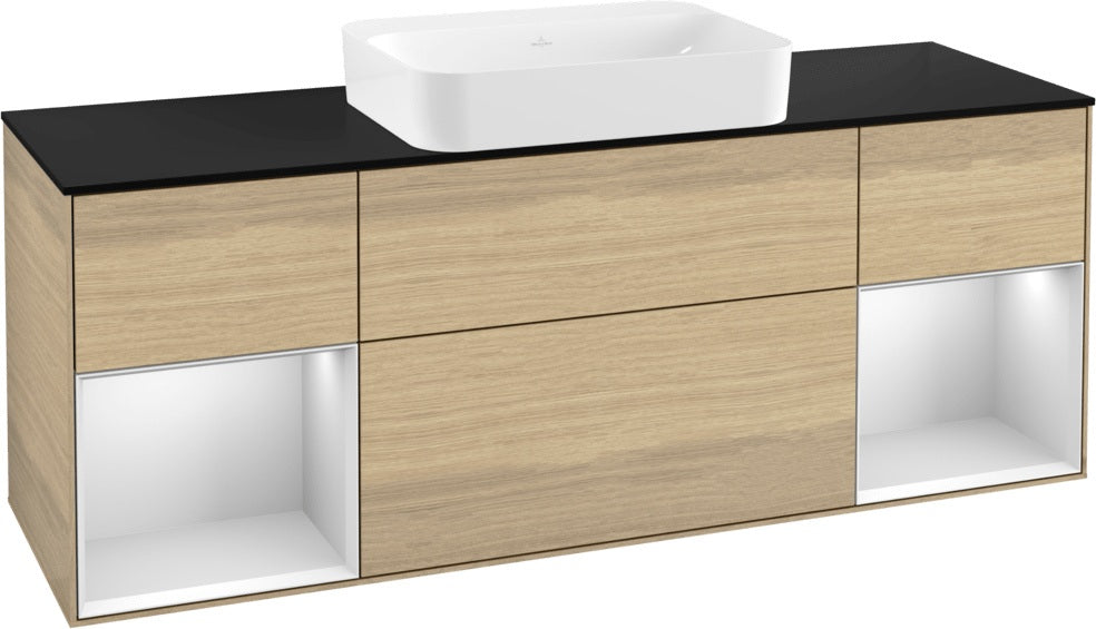 Villeroy & Boch Finion Waschbeckenunterschrank 1600 mm Glossy White Lacquer mit Beleuchtung