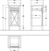 Villeroy & Boch Hommage Seitenschrank 442 mm, 1 Tür, 1 Schublade, Weiß Alpin Hochglanz