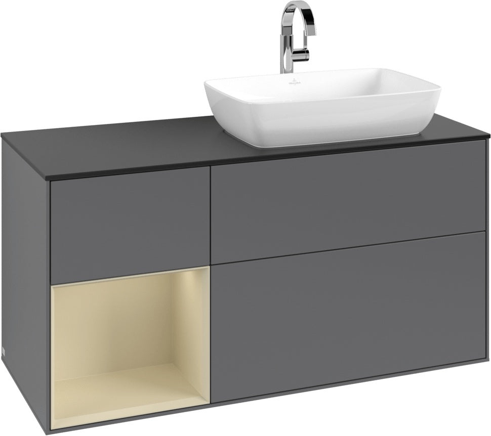 Villeroy & Boch Finion Waschtischunterschrank 1200 mm Glossy White Lacquer mit LED-Beleuchtung