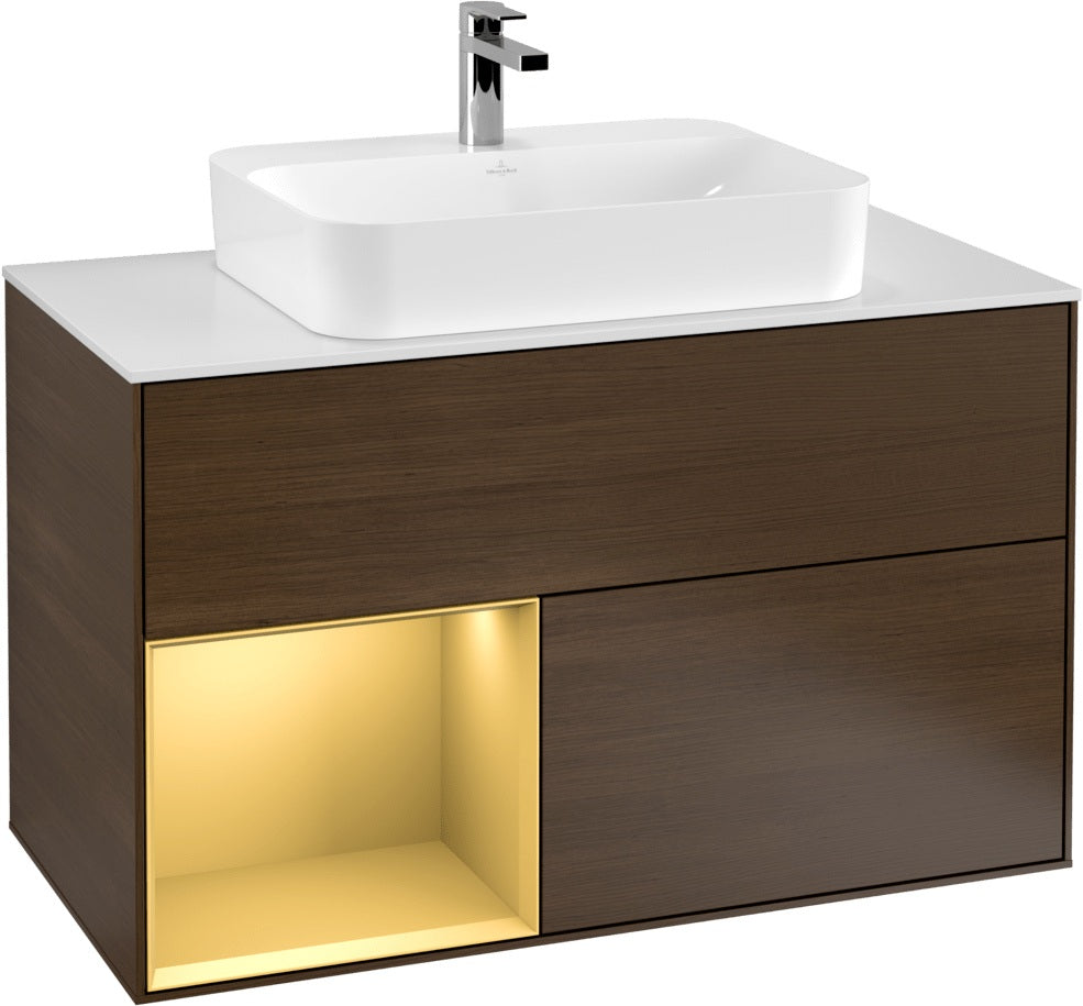 Villeroy & Boch Finion Waschtischunterschrank 1000 mm White Matt Lacquer mit LED-Beleuchtung