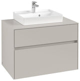 Villeroy & Boch Collaro Waschtischunterschrank 800 mm Soft Grey mit 2 Auszügen und Push-Open