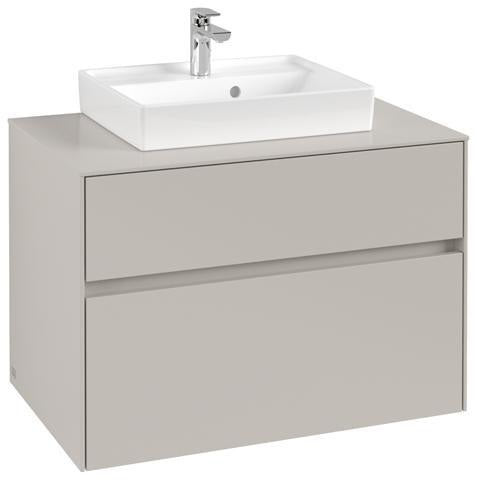 Villeroy & Boch Collaro Waschtischunterschrank 800 mm Soft Grey mit 2 Auszügen und Push-Open