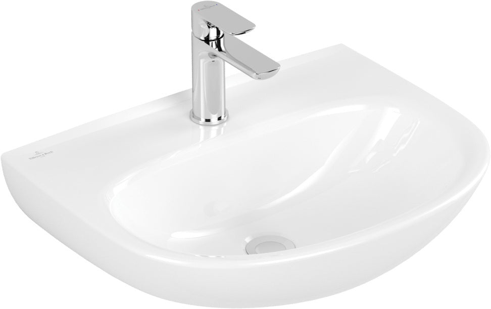 Villeroy & Boch O.novo Wandwaschbecken 550x440 mm Oval Weiß Alpin 1 Hahnloch
