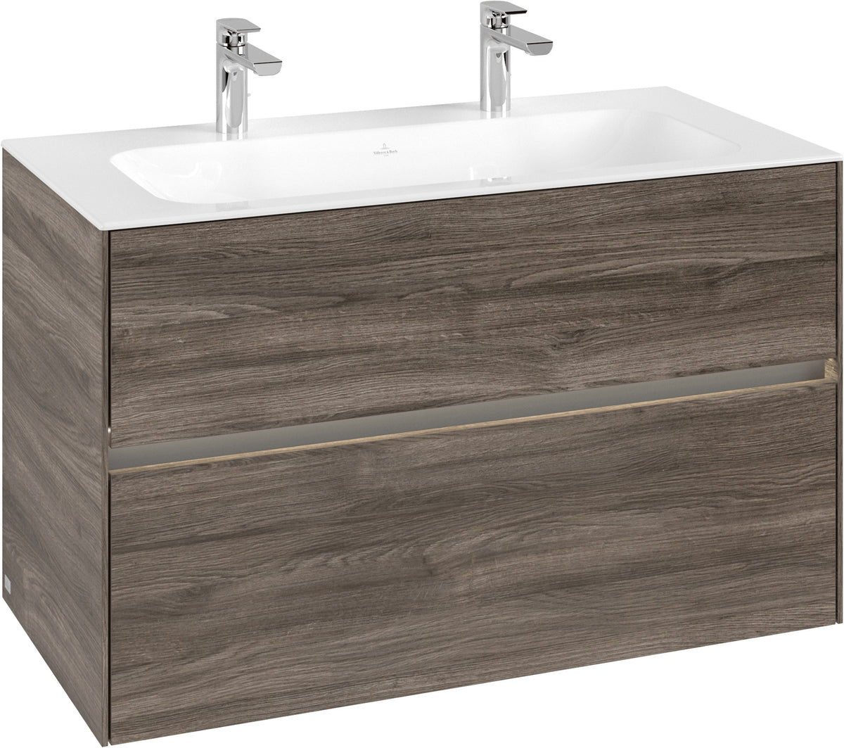 Villeroy & Boch Waschbeckenunterschrank Collaro C13900 in White Oak – 996 mm, 2 Auszüge, SoftClosing