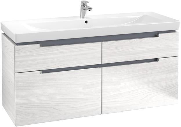 Villeroy & Boch Subway 2.0 Waschbeckenunterschrank 1287 mm Glossy White mit 4 Auszügen