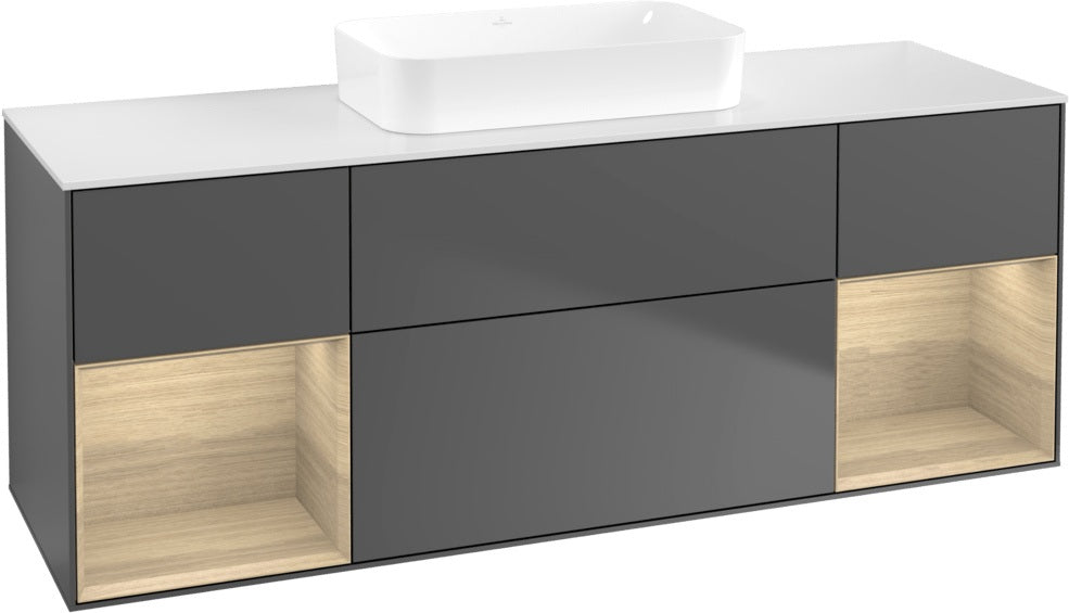 Villeroy & Boch Finion Waschtischunterschrank 1600 mm Glossy White Lacquer mit Beleuchtung