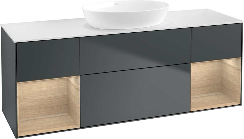 Villeroy & Boch Finion Waschbeckenunterschrank 1600 mm Glossy White Lacquer – mit LED-Beleuchtung