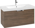 Villeroy & Boch LineUp Badezimmerset 1000 mm mit Spiegel Arizona Oak – Waschbecken, Unterschrank & Spiegel