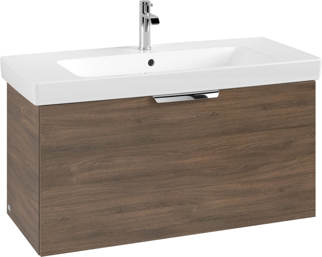 Villeroy & Boch LineUp Badezimmerset 1000 mm mit Spiegel Arizona Oak – Waschbecken, Unterschrank & Spiegel