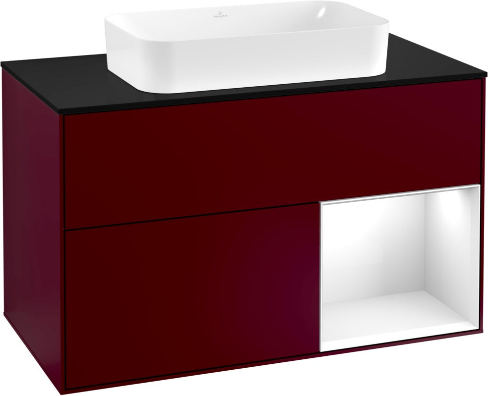 Villeroy & Boch Waschtischunterschrank Finion F252G 1000 mm Glossy White Lacquer mit LED-Beleuchtung