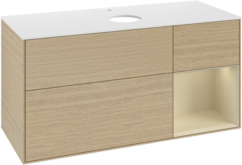 Villeroy & Boch Waschtischunterschrank Finion G831G 1200 mm Glossy White Lacquer mit Beleuchtung