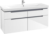 Villeroy & Boch Subway 2.0 Waschbeckenunterschrank 1287 mm Glossy White mit 4 Auszügen