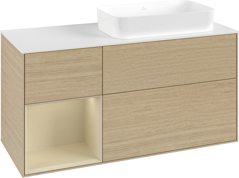 Villeroy & Boch Finion Waschtischunterschrank 1200 mm Glossy White mit Beleuchtung