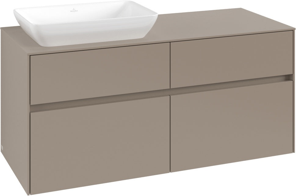Villeroy & Boch Waschtischunterschrank Collaro C113 B0 1200 mm Taupe mit Beleuchtung und SoftClosing