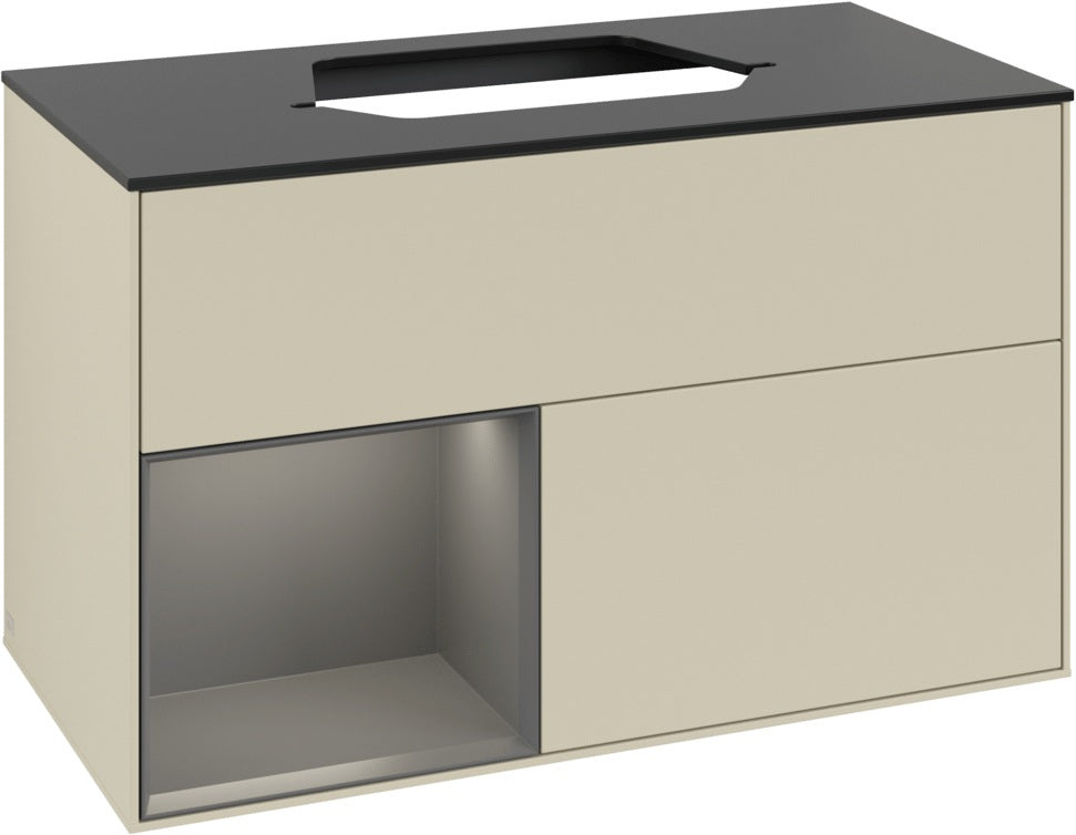 Villeroy & Boch Finion Waschtischunterschrank 1000 mm Glossy White Lacquer mit LED-Beleuchtung