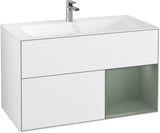 Villeroy & Boch Finion Waschtischunterschrank 996 mm Glossy White Lacquer mit LED-Beleuchtung