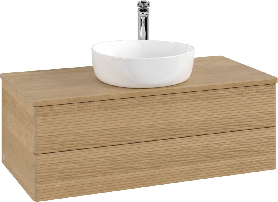 Villeroy & Boch Waschtischunterschrank Antao 1000 mm Warm Walnut mit LED-Beleuchtung