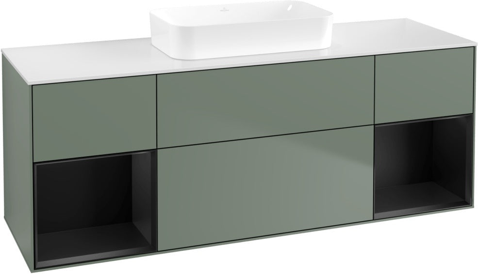 Villeroy & Boch Finion Waschtischunterschrank 1600 mm Glossy White Lacquer mit Beleuchtung