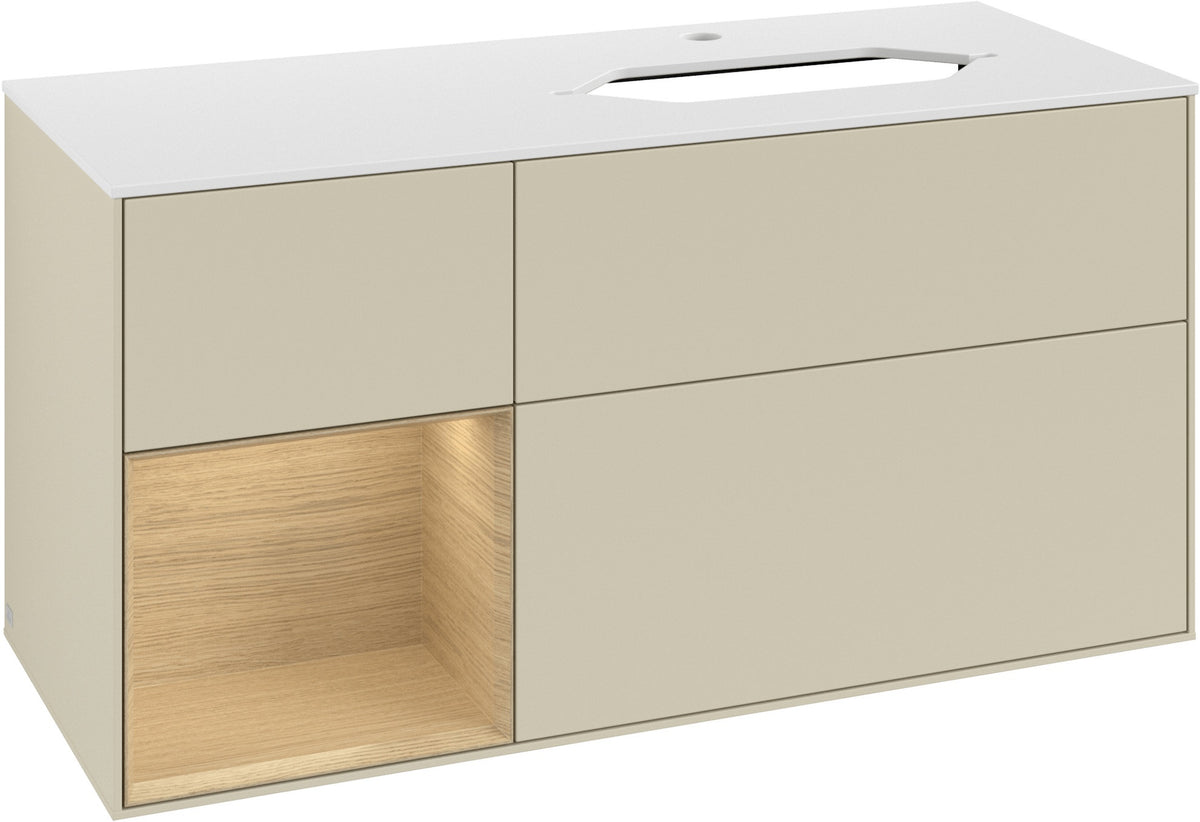 Villeroy & Boch Waschtischunterschrank Finion F271G 1200 mm Glossy White Lacquer mit Beleuchtung