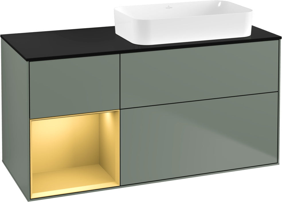 Villeroy & Boch Finion Waschtischunterschrank 120 cm Glossy White Lacquer mit Beleuchtung