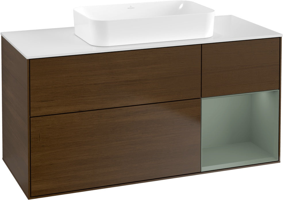 Villeroy & Boch Finion Waschtischunterschrank G711G Black Matt Lacquer 1200 mm mit Beleuchtung