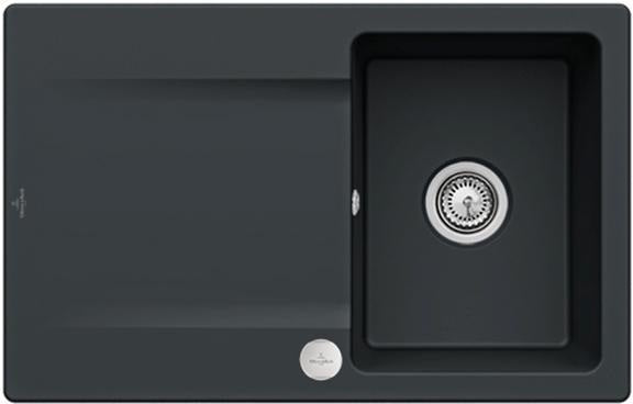 Villeroy & Boch Einbauspüle Siluet 45 flat 780x490mm TitanCeram Ebony CeramicPlus reversibel