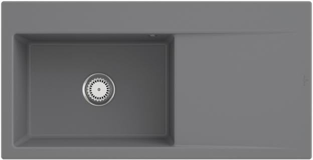 Villeroy & Boch Einbauspüle Subway Style 60 in Ebony CeramicPlus, 1000x510mm, Keramik, mit Abtropffläche