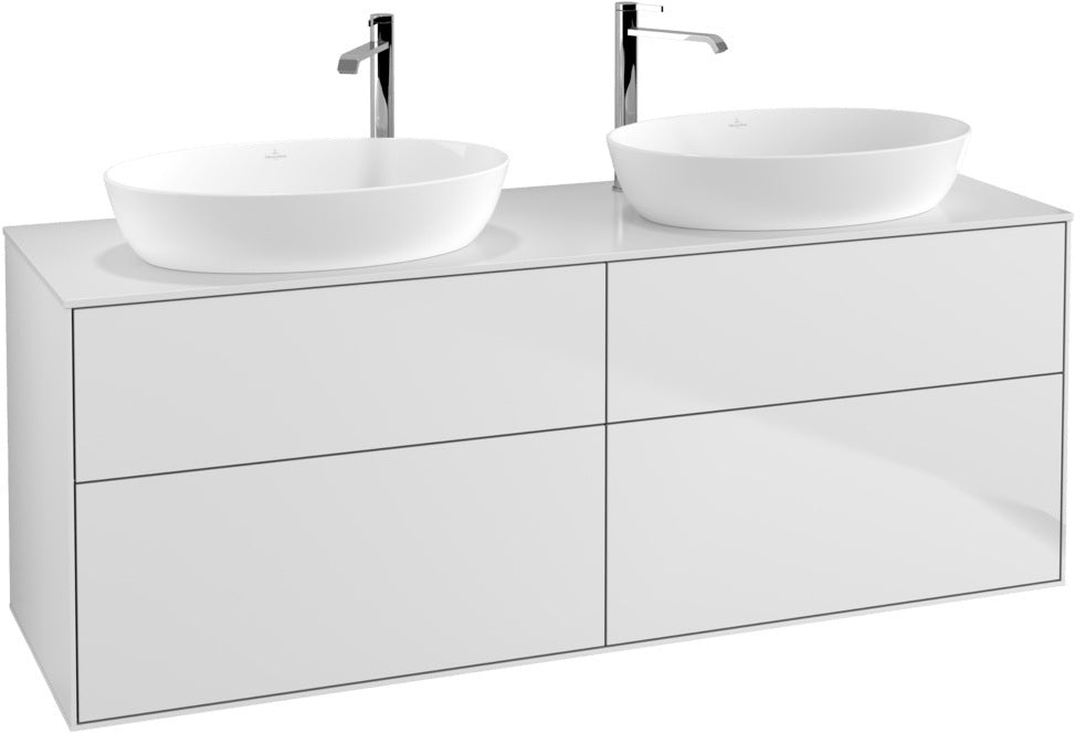 Villeroy & Boch Finion Waschbeckenunterschrank 1600 mm Glossy White Lacquer mit Beleuchtung