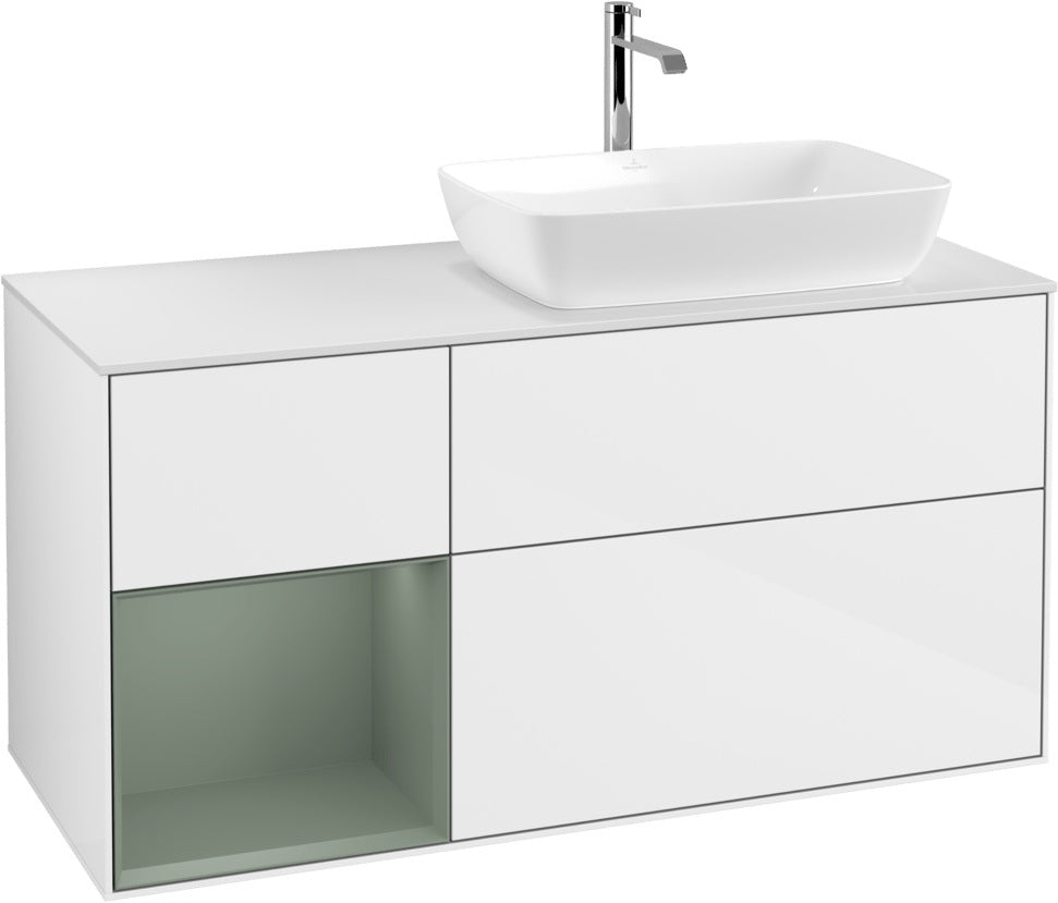 Villeroy & Boch Finion Waschbeckenunterschrank 1200 mm Glossy White Lacquer mit Beleuchtung