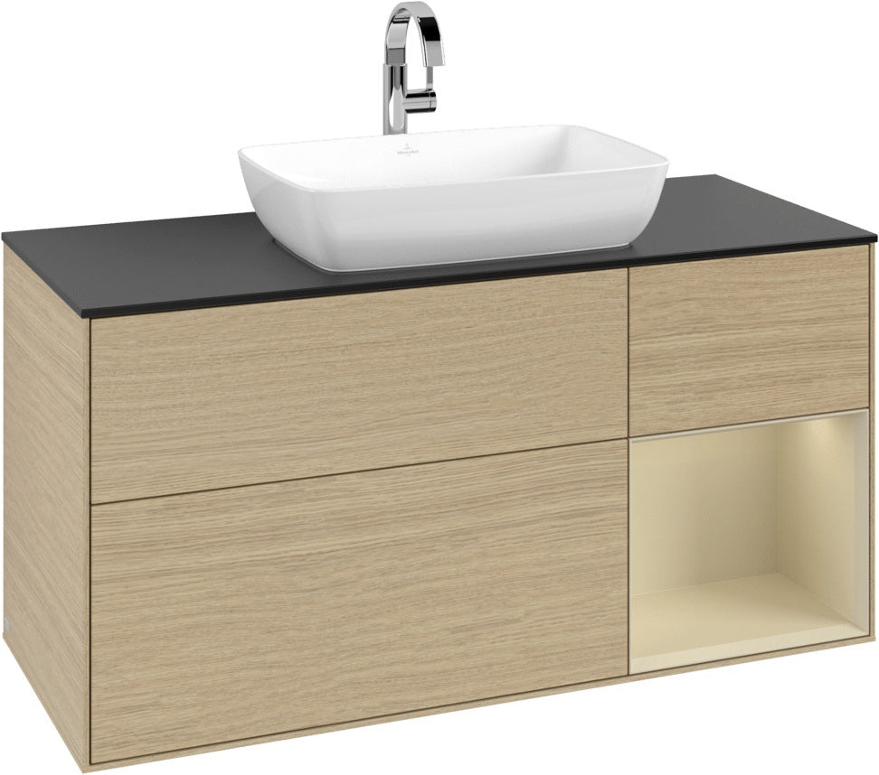 Villeroy & Boch Finion Waschbeckenunterschrank 1200 mm Glossy White Lacquer mit Beleuchtung