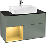 Villeroy & Boch Finion Waschtischunterschrank 1000 mm Glossy White Lacquer mit LED-Beleuchtung