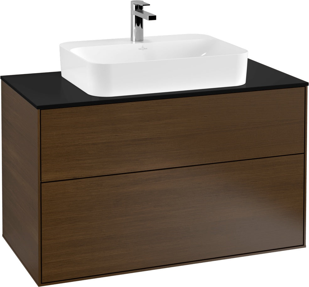 Villeroy & Boch Finion Waschbeckenunterschrank 1000 mm Glossy White mit LED-Beleuchtung