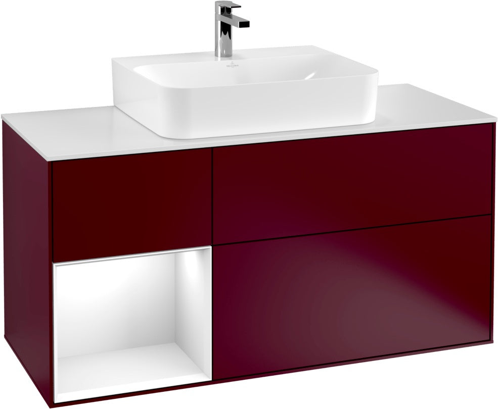 Villeroy & Boch Finion Waschtischunterschrank G161G 1200 mm Glossy White Lacquer mit LED-Beleuchtung
