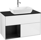 Villeroy & Boch Finion Waschbeckenunterschrank Glossy White mit Beleuchtung, 1000 mm