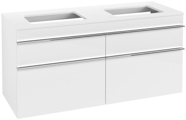 Villeroy & Boch Venticello Waschtischunterschrank 1257 mm Glossy White, 4 Auszüge, für 2 Waschtische